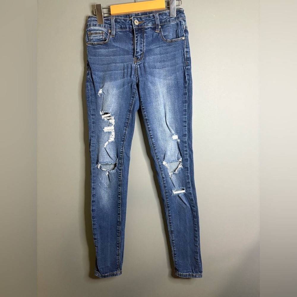 Hammer Jeans LA, size 7, Blue Distressed Women Skinny Jeans